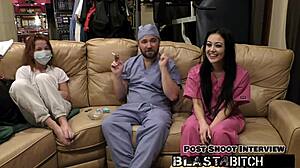 Blaire celeste moans through two blowjobs craving cum blast pov
