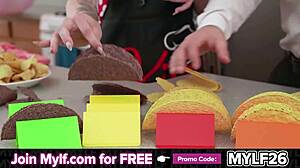 hyley winters and brock cook up a steamy kitchen fuckfest