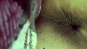 Slut Gapes Asshole with Thrusting Vibrating Anal Plug Close-Up