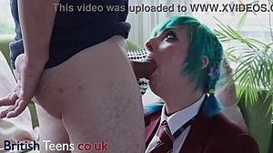 Alt Goth Girl Pussy Eaten Deep Sucks Massive Dick Facial Finish