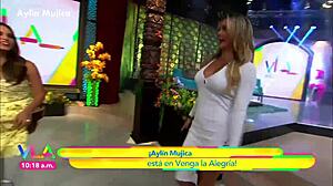 aylin mujica shows marked nipples huge ass in tight miniskirt upskirt tease