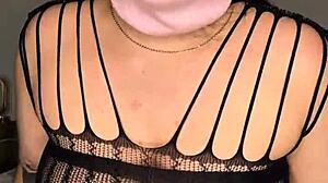 Naughty masked latina babe fingers her curvy pussy hard on homemade video