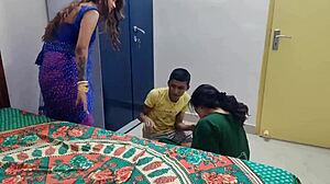 hey watch this desi boy get fucked by two juicy indian girls in amateur ffm threesome