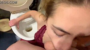 whoa this cute toilet slave gets her face fucked rough with emojis 😈💦