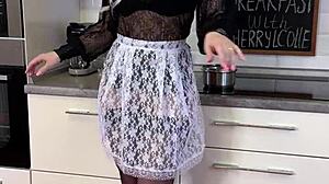 curvy mature cherrylcolle tempts with breakfast fetish play