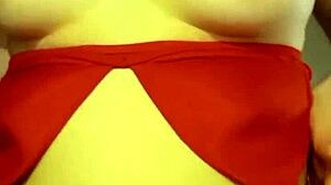 damn red n white big tits mini bouncin wild 😍🍒💦