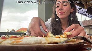 Eating Cum-Covered Pizza in Public Cafe Turns Me On So Much