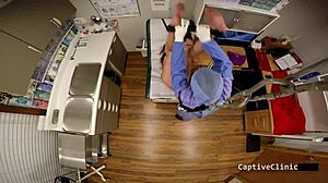 The doctors deception backstage with aria rose nurse in latex gloves hospital