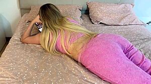 Fucking Step Sister Lounging Seductively on Bed