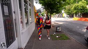 josie jaxxon cheats on husband with gibby the clown's big black cock outdoors