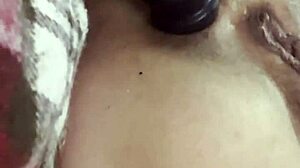 Slut Gapes Asshole with Thrusting Vibrating Anal Plug Close-Up