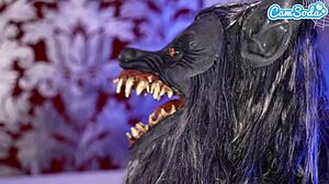 Tiny milf rides boyfriend's monstrous bbc werewolf cock halloween cure