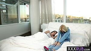 perfect blonde milf odette delacroix craves attention from big ass brunette lola foxx