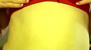 damn red n white big tits mini bouncin wild 😍🍒💦