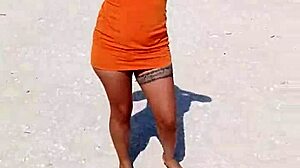 doesn't this horny mexican puta flashing her thong and tits on public beach turn you on?