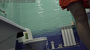 i love watching this hairy russian pussy piss into jars golden shower fetish compilation