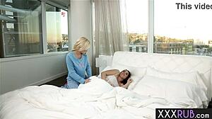 perfect blonde milf odette delacroix craves attention from big ass brunette lola foxx
