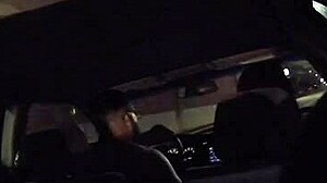 angie gets filmed in candid car sex with creampie