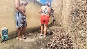 stepmom fucked hard backyard while neighbors watch!!