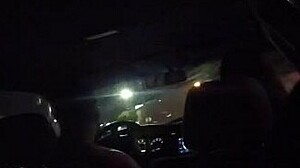 angie gets filmed in candid car sex with creampie