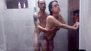 brazilian wife shares shower fuck with hubby's buddy bareback pounding her fat ass