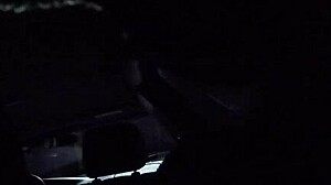 angie gets filmed in candid car sex with creampie