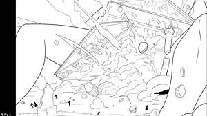 Giantess towers with exploding huge tits in breast growth animated comic tease