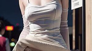 show me those sneaky panties peeking under your skirt asian style