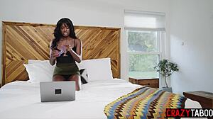 damn nicole kitt's big ebony ass bounces on roommate's huge cock
