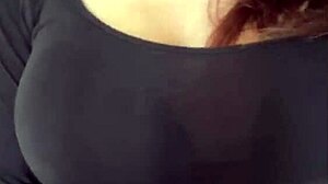 Stepmom shows her big tits and nipples