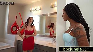 WOW! BBC HUSBAND WATCHES WIFE DEVOUR BUSTY REDHEAD PUSSY THEN JUMPS IN!