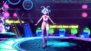 hatsune miku bunny costume nude mod shows huge tits and ass!