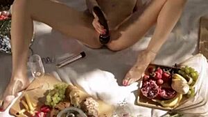 Masturbating Wildly in Garden with Toys
