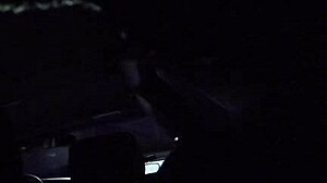 angie gets filmed in candid car sex with creampie