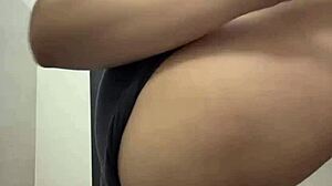 Fisting her ass then fucking hard in public