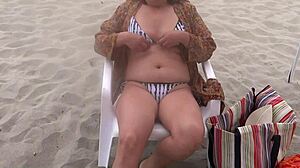 wanna see me pump cum deep in stepmom's pussy then watch her bikini strut beach without washing it out??