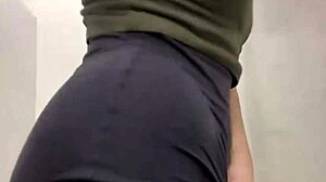 Fisting her ass then fucking hard in public