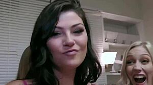 dorm orgy with three sexy besties and two muscular frat guys