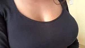 Stepmom shows her big tits and nipples