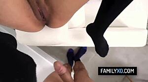 Hot Stepdaughter Ozzy Sparx Gets Rough Doggystyle Fuck With Stepdad