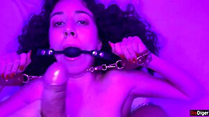 rough anal slut bound gagged choked then huge facial cumshot covers her tied face