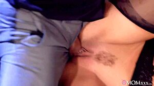 Blindfolded big tits milf blowjob creampie mom