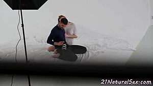 Amazing eurobabe rides cock in many poses