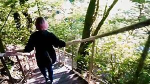 Forest romp turns risky when we're caught mid-thrust in the wild outdoors