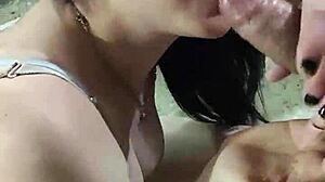 Step-cousin bends over for homemade deepthroat doggystyle rimjob and cum swallow