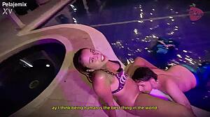 Merman eats his mermaid friends pussy and then she gets all his cum out