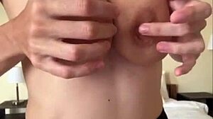 Stepmom shows her big tits and nipples