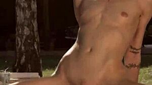 Masturbating Wildly in Garden with Toys