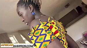 Amazing african teen gets hardcore fucked after casting