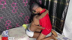 petite babe bends over for huge black monster cock pounding